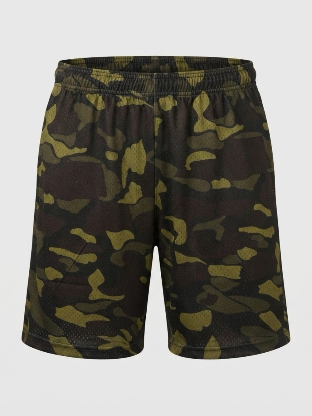 Cousin Rome Camo Mesh Shorts Mens Large Brown Mustard Drawstring Streetwear